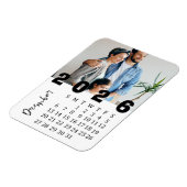 Modern Minimalist December 2026 Photo Calendar マグネット (左側)