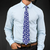 Modern Minimalist Deep Blue and White Paisley ネクタイ