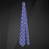 Modern Minimalist Deep Blue and White Paisley ネクタイ