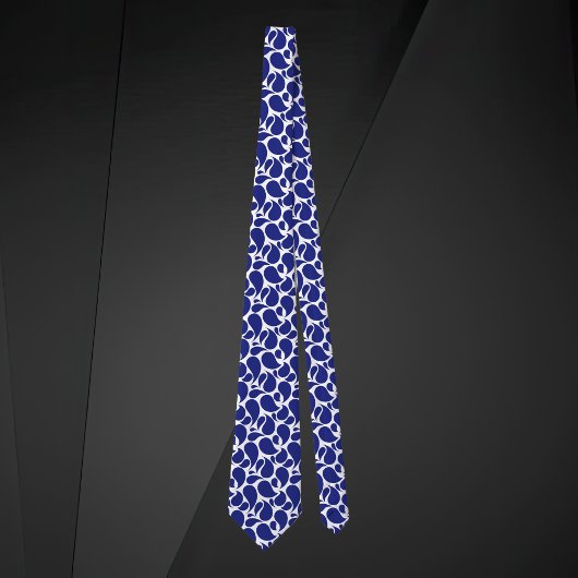 Modern Minimalist Deep Blue and White Paisley ネクタイ