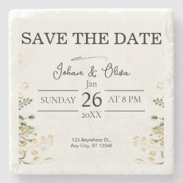 Modern Minimalist Design Save The Date ストーンコースター