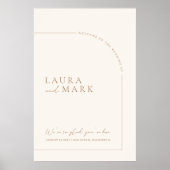 Modern Minimalist Digital Wedding Welcome Sign ポスター (正面)