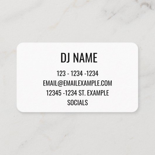 Modern Minimalist DJ  名刺 (裏面)