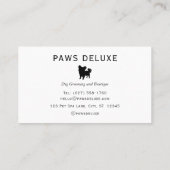 Modern Minimalist Dog Grooming Silhouette Logo 予約カード (裏面)