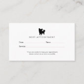 Modern Minimalist Dog Grooming Silhouette Logo 予約カード (正面)
