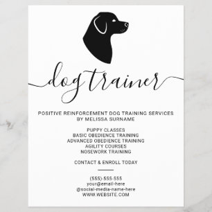 Modern Minimalist Dog Silhouette - Dog Trainer チラシ