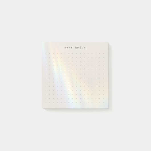 Modern Minimalist Dot Grid Personalized Name ポストイット (正面)