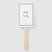 Modern Minimalist Double Sided Wedding Program Fan ハンドファン (裏面)