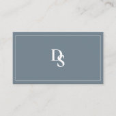 Modern Minimalist Dusty Blue Initials QR Code 名刺 (正面)