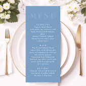 Modern Minimalist Dusty Blue Wedding Dinner メニュー