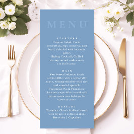 Modern Minimalist Dusty Blue Wedding Dinner メニュー