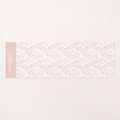 Modern Minimalist Dusty Rose White Floral Script ヨガマット (正面(横))