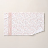 Modern Minimalist Dusty Rose White Floral Sports ハンドタオル (ハンドタオル)