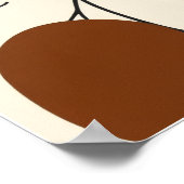 Modern Minimalist Earthy Abstract Silhouette ポスター (角)