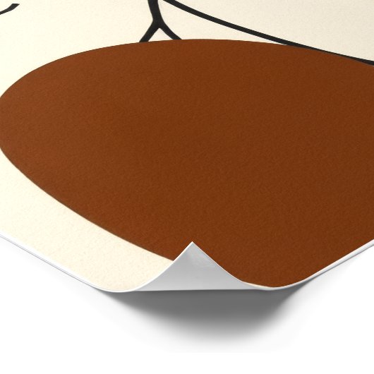 Modern Minimalist Earthy Abstract Silhouette ポスター (角)