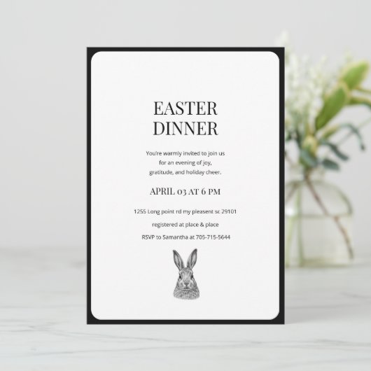 Modern Minimalist Easter Dinner  招待状 (スタンド正面)