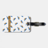 Modern Minimalist Eastern Bluebird Pattern ラゲッジタグ (裏面横)