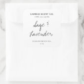 Modern Minimalist Editable Candle Label Template スクエアシール (バッグ)
