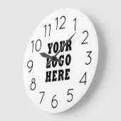 Modern Minimalist Editable Company Business Logo  ラージ壁時計 (傾斜)