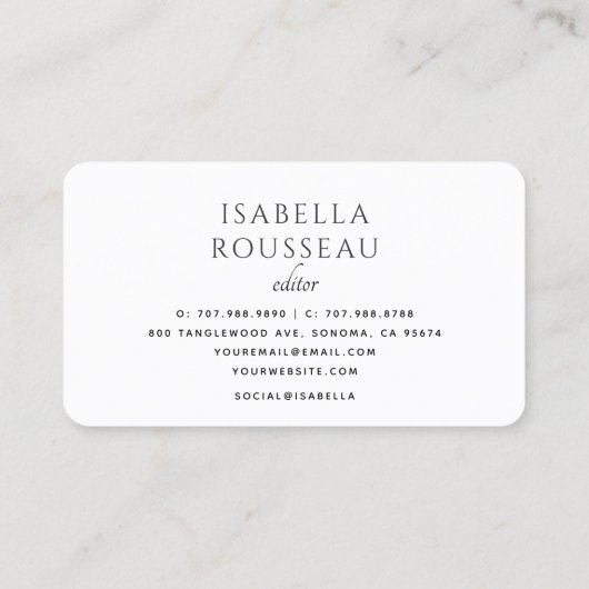 Modern Minimalist Editor 名刺 (裏面)