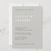 Modern Minimalist Editorial All Caps Light Grey 招待状 (正面)