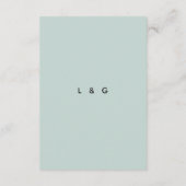 Modern Minimalist Editorial All Caps Seafoam  エンクロージャーカード (裏面)
