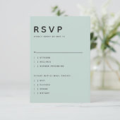 Modern Minimalist Editorial All Caps Seafoam 出欠カード (スタンド正面)