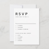 Modern Minimalist Editorial All Caps White & Black 出欠カード (正面)