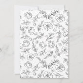 Modern Minimalist Elegant Black and White Script 招待状 (裏面)