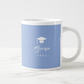 Modern Minimalist Elegant Blue Graduation Gift ジャンボコーヒーマグカップ (右)