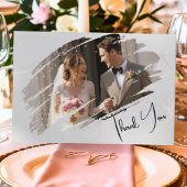 Modern Minimalist Elegant Brush Stroke Thank You 招待状