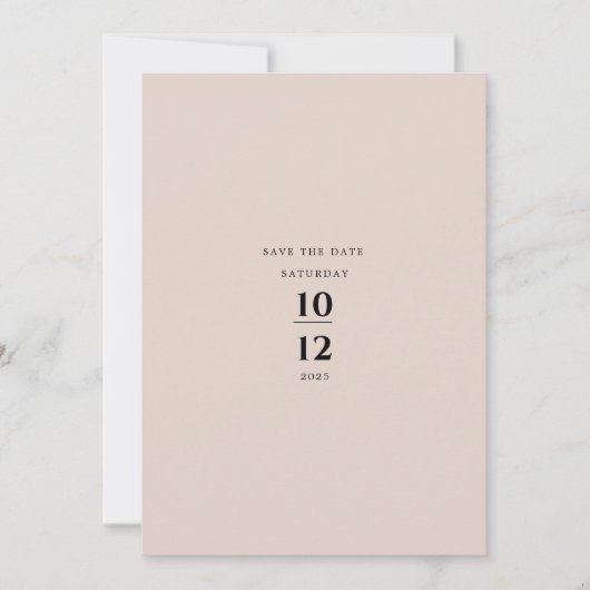 Modern Minimalist Elegant Champagne Wedding 招待状 (正面)