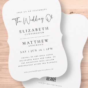 Modern Minimalist Elegant Chic Simple Wedding 招待状