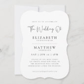 Modern Minimalist Elegant Chic Simple Wedding 招待状 (正面)