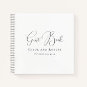 Modern Minimalist Elegant Chic Wedding Guest Book ノートブック (正面)