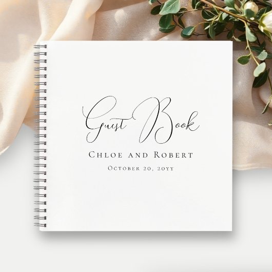 Modern Minimalist Elegant Chic Wedding Guest Book ノートブック