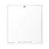 Modern Minimalist Elegant Monogram ノートパッド (正面)