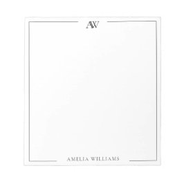 Modern Minimalist Elegant Monogram ノートパッド