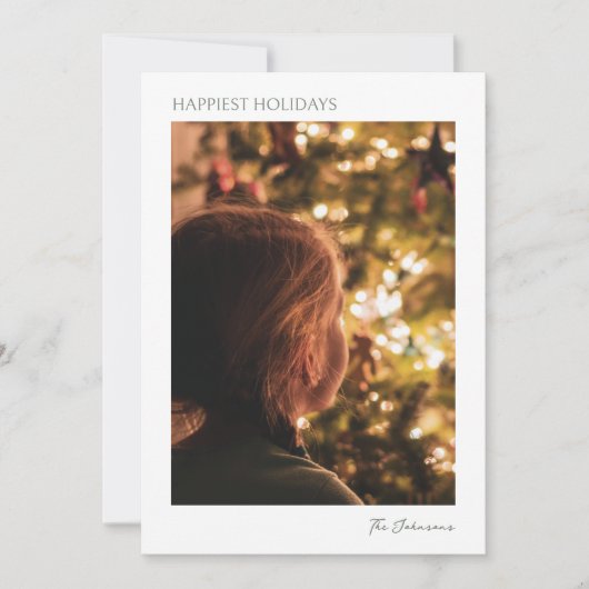 Modern Minimalist Elegant Photo Christmas Card 招待状 (正面)
