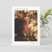 Modern Minimalist Elegant Photo Christmas Card 招待状 (スタンド正面)