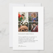 Modern Minimalist Elegant Photo Christmas Card 招待状 (裏面)
