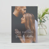 Modern Minimalist Elegant Photo Save The Date Card 招待状 (スタンド正面)