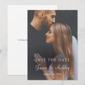 Modern Minimalist Elegant Photo Save The Date Card 招待状 (正面/裏面)