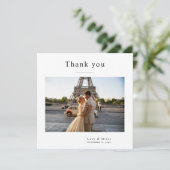 Modern Minimalist Elegant Photo Wedding サンキューカード (スタンド正面)