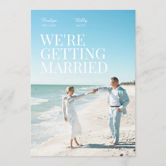 Modern minimalist elegant photo wedding  招待状 (正面)