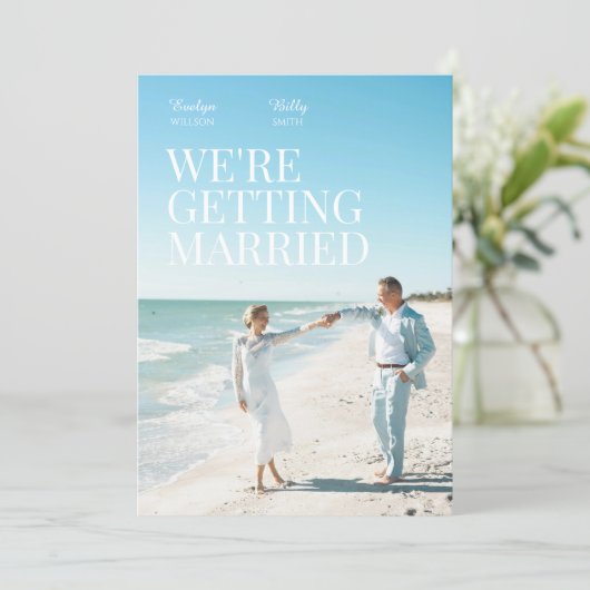 Modern minimalist elegant photo wedding  招待状 (スタンド正面)