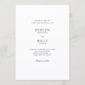 Modern minimalist elegant photo wedding  招待状 (裏面)