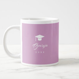 Modern Minimalist Elegant Pink Graduation Gift ジャンボコーヒーマグカップ