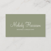 Modern Minimalist Elegant Sage Green QR Code 名刺 (正面)