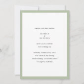 Modern Minimalist Elegant Sage Green Wedding 招待状 (正面)